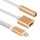 3.5mm & 8 Pin Female to 8 Pin Male Audio Adapter, Length: About 12cm(Gold) - 1