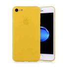 For  iPhone 8 & 7  Frosted Transparent Protective Back Cover Case(Yellow) - 1