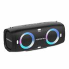 HOPESTAR A6 Party TWS Portable Outdoor Waterproof Bluetooth Speaker with Colorful Music Lights, Support Power Bank & Hands-free Call & U Disk & TF Card & 3.5mm AUX & FM(Black) - 1