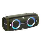 HOPESTAR A6 Party TWS Portable Outdoor Waterproof Bluetooth Speaker with Colorful Music Lights, Support Power Bank & Hands-free Call & U Disk & TF Card & 3.5mm AUX & FM(Green) - 1