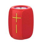HOPESTAR P22 TWS Portable Outdoor Waterproof Woven Textured Bluetooth Speaker with LED Color Light, Support Hands-free Call & U Disk & TF Card & 3.5mm AUX & FM (Red) - 1