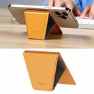 ROCK RPH0968 PU Leather Magnetic Magic Card-Holder Stand for iPhone 12 Series (Yellow) - 1