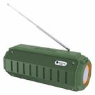 New Rixing NR-905FM TWS Bluetooth Speaker Support Hands-free Call / FM with Shoulder Strap & Antenna (Green) - 1
