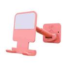 CCT11 Wall Paste Mobile Phone Bracket Foldable Lift Bathroom Kitchen Wall Bracket (Pink) - 1