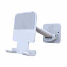 CCT11 Wall Paste Mobile Phone Bracket Foldable Lift Bathroom Kitchen Wall Bracket (White) - 1