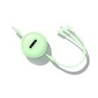 Micro + 8 Pin + Type-C / USB-C 3 In 1 Telescopic Charging Cable (Green) - 1