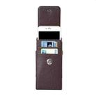 Universal Litchi Texture Vertical Flip Upright PU Leather Case / Waist Bag with Back Splint & Card Slots & 15cm Lanyard for  iPhone 8 & 7  & 6s & 6 & SE & 5s & 5, Xiaomi Redmi 3, Size: 14.5 x 7.1 x 1.8 cm (Coffee) - 1