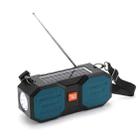 T&G TG634 Outdoor Solar Power Bluetooth Wireless Speaker with FM / Flashlight / TF Card Slot (Black+green) - 1