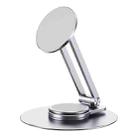 LK-T639 360 Degree Rotatable Foldable Magnetic Aluminum Alloy Desktop Phone Holder (Silver) - 1