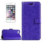 For  iPhone 8 & 7  Crazy Horse Texture Horizontal Flip Leather Case with Magnetic Buckle & Holder & Card Slots & Wallet & Photo Frame(Purple) - 1