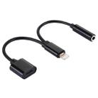 10cm 8 Pin Female & 3.5mm Audio Female to 8 Pin Male Charger&#160;Adapter Cable, Support All IOS Systems(Black) - 2