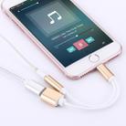 10cm 8 Pin Female & 3.5mm Audio Female to 8 Pin Male Charger&#160;Adapter Cable, Support All IOS Systems(Gold) - 4