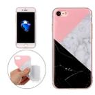 For iPhone SE 2020 & 8 & 7 Pink Black Color Matching Marble Pattern Soft TPU Protective Case - 1
