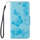 For  iPhone 8 & 7   Pressed Flowers Butterfly Pattern Horizontal Flip Leather Case with Holder & Card Slots & Wallet(Blue) - 2