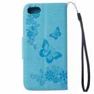 For  iPhone 8 & 7   Pressed Flowers Butterfly Pattern Horizontal Flip Leather Case with Holder & Card Slots & Wallet(Blue) - 3