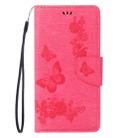 For  iPhone 8 & 7   Pressed Flowers Butterfly Pattern Horizontal Flip Leather Case with Holder & Card Slots & Wallet(Magenta) - 2