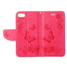 For  iPhone 8 & 7   Pressed Flowers Butterfly Pattern Horizontal Flip Leather Case with Holder & Card Slots & Wallet(Magenta) - 5