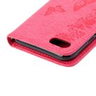 For  iPhone 8 & 7   Pressed Flowers Butterfly Pattern Horizontal Flip Leather Case with Holder & Card Slots & Wallet(Magenta) - 8