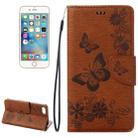 For  iPhone 8 & 7   Pressed Flowers Butterfly Pattern Horizontal Flip Leather Case with Holder & Card Slots & Wallet(Brown) - 1