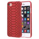 For  iPhone 8 & 7  Snakeskin Texture Paste Skin PC Protective Case(Red) - 1