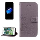 Fro  iPhone 8 & 7  Roses Pressed Flowers Pattern Flip Leather Case with Holder & Card Slots & Wallet (Grey) - 1