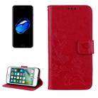 Fro  iPhone 8 & 7  Roses Pressed Flowers Pattern Flip Leather Case with Holder & Card Slots & Wallet (Red) - 1