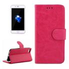 For  iPhone 8 & 7  Crazy Horse Texture Horizontal Flip Leather Case with Holder & Card Slots & Wallet & Photo Frame (Magenta) - 1