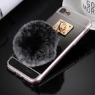 For  iPhone 8 & 7  Electroplating Mirror TPU Protective Cover Case with Furry Ball Chain Pendant(Black) - 1