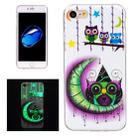 For  iPhone 8 & 7  Noctilucent Moon And Owls Pattern IMD Workmanship Soft TPU Back Cover Case - 1