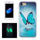 For  iPhone 8 & 7  Noctilucent Butterfly Pattern IMD Workmanship Soft TPU Back Cover Case - 1