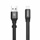 Baseus Aluminium Alloy 0.23m 2A 8 Pin to USB+Micro USB 2 in 1 Portable Data Transfer Sync Charging Cable(Black) - 1