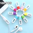 100 PCS Earphone Headphone Wire Cable Line Protective Cover Winder Cord Wrap Organizer, Random Color Delivery - 1