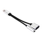 10cm 8 Pin Female & 3.5mm Audio Female to 8 Pin Male Charger Adapter Cable, Support iOS 10.3.1(Silver) - 4