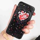 For  iPhone 8 & 7  Heart Glitter Powder Protective Back Cover Soft Case (Black) - 1