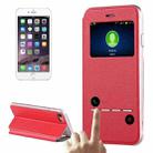 For  iPhone 8 & 7  Horizontal Flip Leather Case with Call Display ID & Holder(Red) - 1