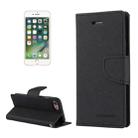 GOOSPERY FANCY DIARY for  iPhone 8 & 7  Cross Texture Horizontal Flip Leather Case with Card Slots & Wallet & Holder(Black) - 1