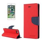 GOOSPERY FANCY DIARY for  iPhone 8 & 7  Cross Texture Horizontal Flip Leather Case with Card Slots & Wallet & Holder(Red) - 1