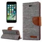 GOOSPERY CANVAS DIARY for  iPhone 8 & 7  Canvas Texture Horizontal Flip Leather Case with Card Slots & Wallet & Holder(Grey) - 1