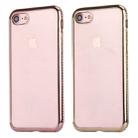 For  iPhone 8 & 7  Electroplating Diamond Encrusted Transparent Soft TPU Protective Cover Case(Gold) - 8
