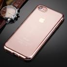 For  iPhone 8 & 7  Electroplating Diamond Encrusted Transparent Soft TPU Protective Cover Case(Rose Gold) - 5