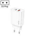 USAMS US-CC121 T35 20W QC3.0 + PD3.0 Fast Charger, EU Plug(White) - 1