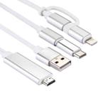3 in 1 Micro USB & 8 Pin & Type-C to HDMI HD 1080P HDTV Adapter Cable(Silver) - 1