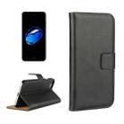 For  iPhone 8 & 7  Genuine Split Horizontal Flip Leather Case with Holder & Card Slots & Wallet(Black) - 1