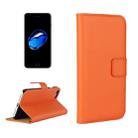 For  iPhone 8 & 7  Genuine Split Horizontal Flip Leather Case with Holder & Card Slots & Wallet(Orange) - 1