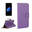 For  iPhone 8 & 7  Genuine Split Horizontal Flip Leather Case with Holder & Card Slots & Wallet(Purple) - 1