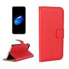 For  iPhone 8 & 7  Genuine Split Horizontal Flip Leather Case with Holder & Card Slots & Wallet(Red) - 1