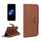 For  iPhone 8 & 7  Genuine Split Horizontal Flip Leather Case with Holder & Card Slots & Wallet(Brown) - 1