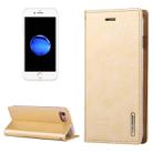 GOOSPERY BLUE MOON for  iPhone 8 & 7  Crazy Horse Texture Horizontal Flip Leather Case with Card Slots & Wallet & Holder(Gold) - 1