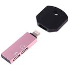 RC16 Dual 8 Pin Female to 8 Pin Male Key Shape Mini Portable Audio & Charge Adapter(Pink) - 1