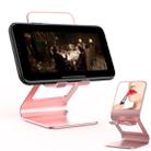 Universal Mobile Phone / Tablet PC Multifunctional Metal Desktop Stand with Makeup Mirror (Pink) - 1